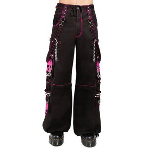 Women's Gothic Bondage Super Skull Pant Pink Big Skull Men Pant Alternative Punk